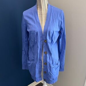 Duluth Trading Co Women's Blue/Periwinkle Cardigan with Button Detail